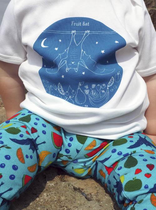 Boodle Fruit Bat Baby Outfit. Organic Fruit Bat Leggings And Baby T-shirt Set