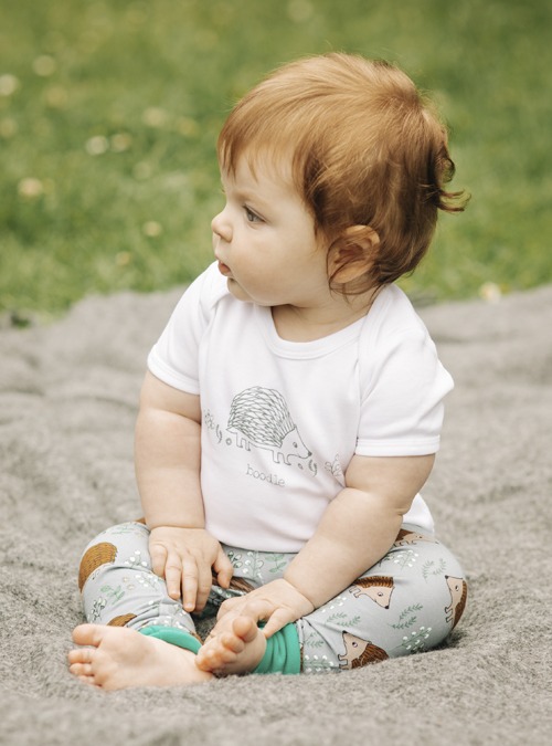 Boodle Hedgehog Baby Outfit. Organic Hedgehog Leggings And Baby T-shirt Set