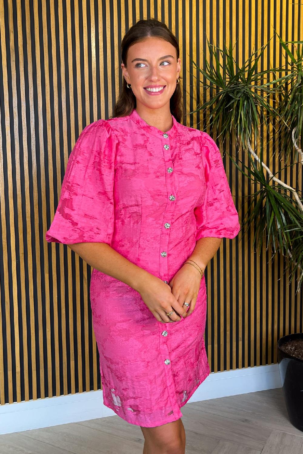 born Agga Sangria Sunset Jacquard Dress