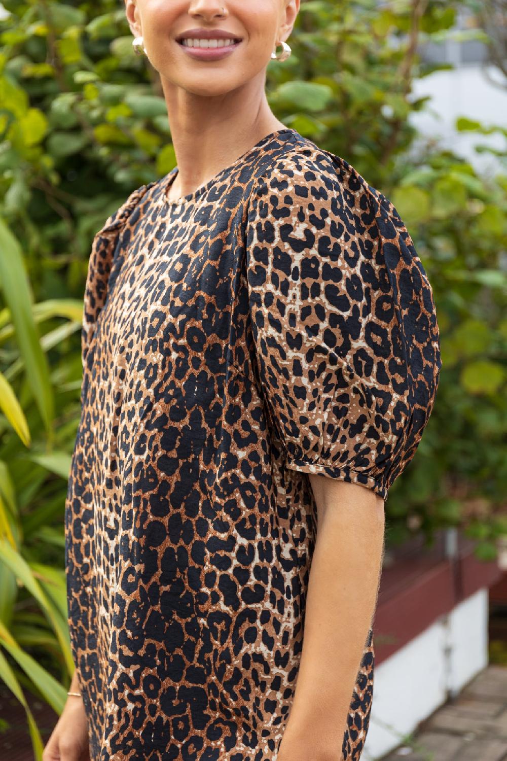 Born Almira Leopard Print Mini Dress