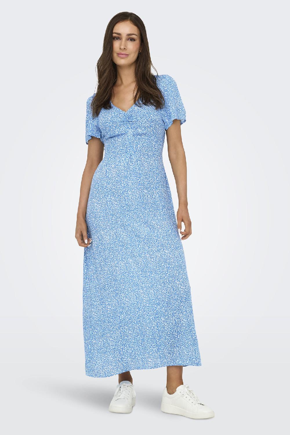 born Ancona V-Neck French Blue Floral Dress