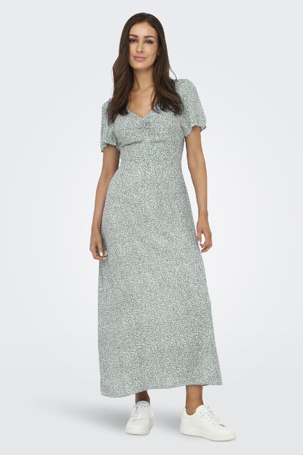 born Ancona V-Neck Lily Pad Green Floral Dress