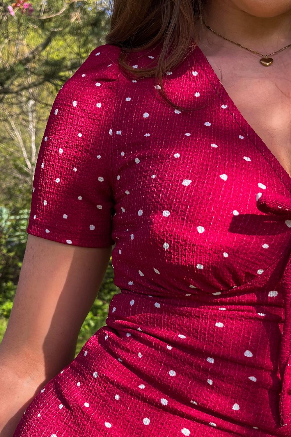 Born Bill Red & White Polka Dot Mini Dress