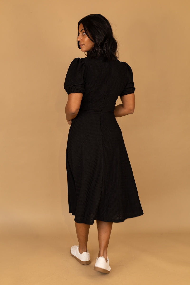 Born Black Roxy Midi Dress