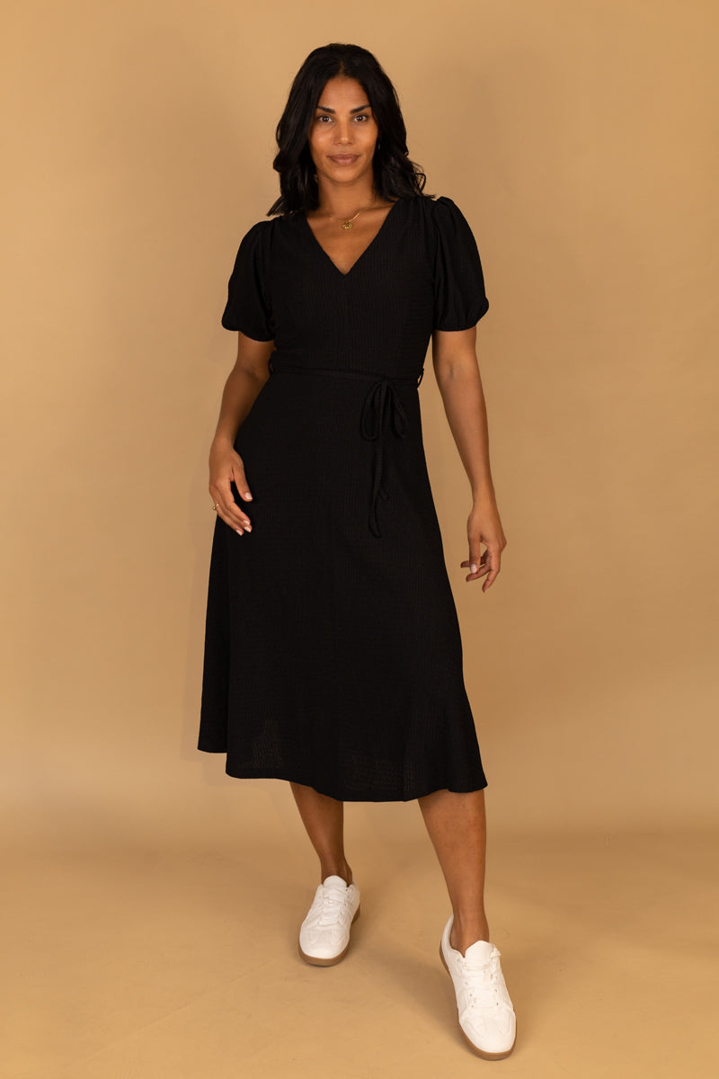 born Black Roxy Midi Dress
