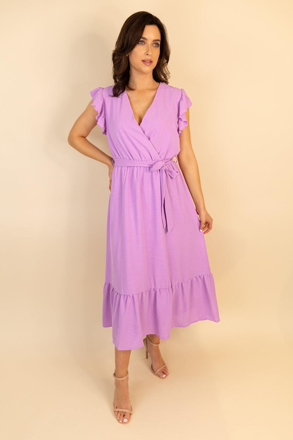 Born Blair Lilac Tie Dress