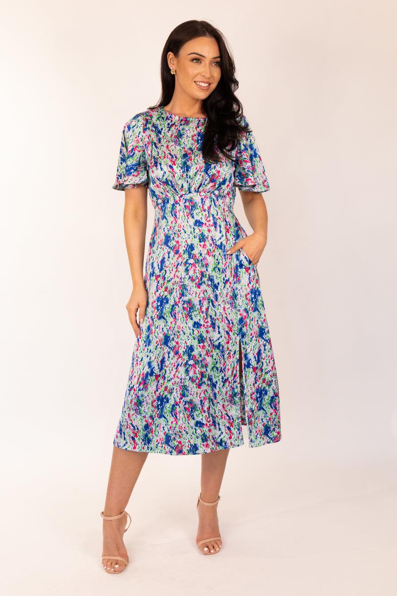 born Blue Multi Print Zara Dress