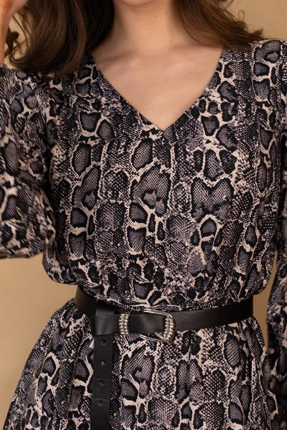 Born Caroline Snake Print Midi Dress