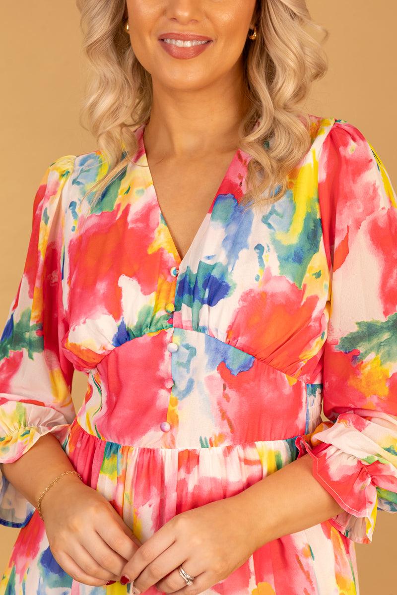 Born Dee Multi Colour Midi Dress