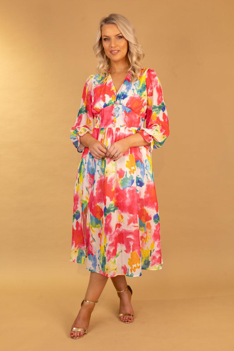 born Dee Multi Colour Midi Dress