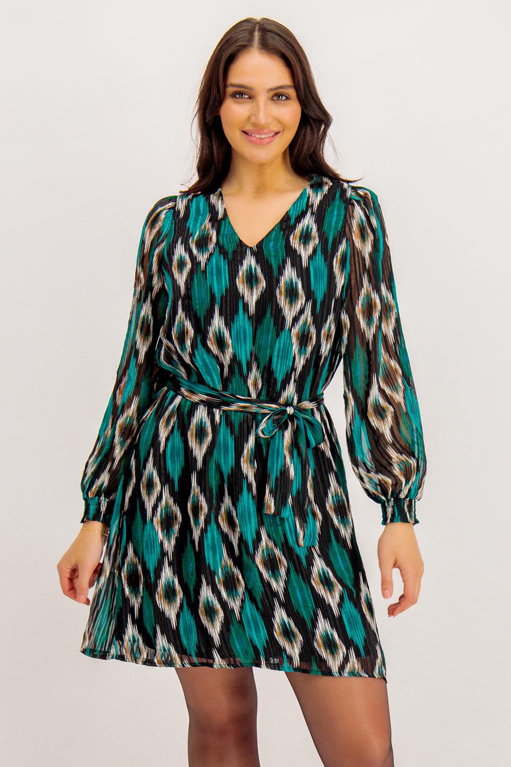 Born Edna V-Neck Belted Dress