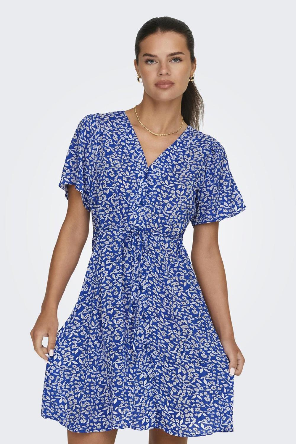 born Evida Blue Floral Print Mini Dress