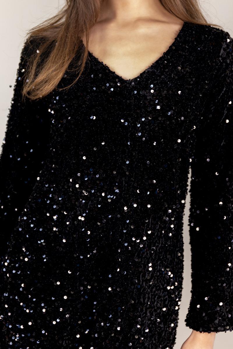 Born Faith V-Neck Sequin Shift Dress