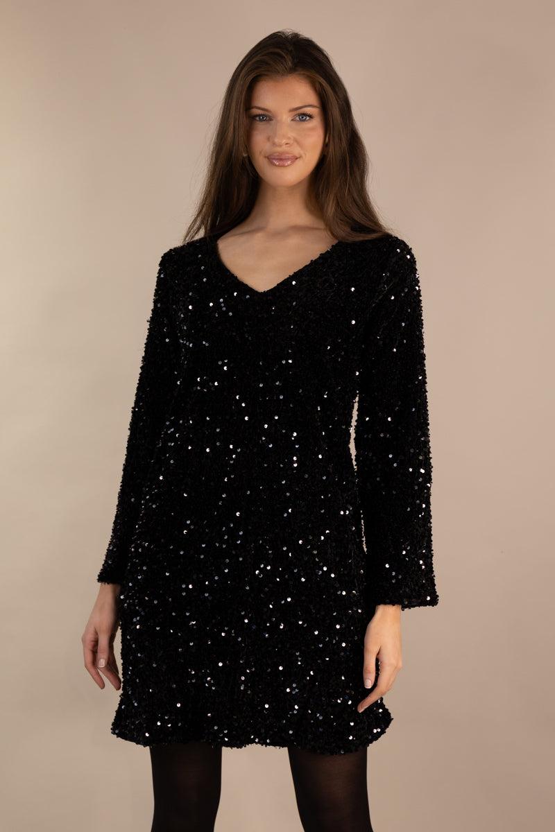 Born Faith V-Neck Sequin Shift Dress