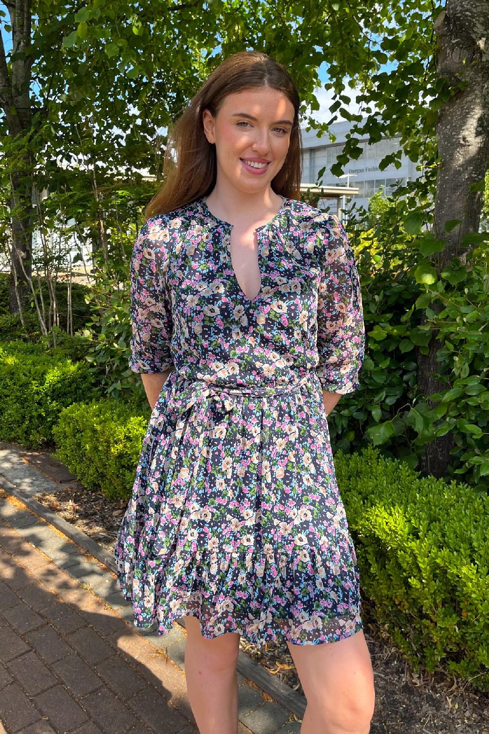 born Falia Short Navy Dress