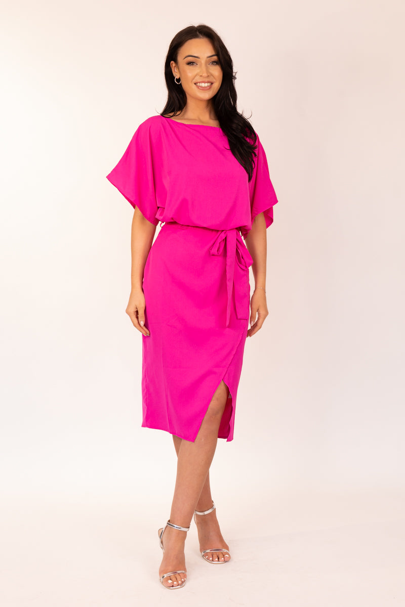 born Harriet Fuchsia Boat Neck Dress