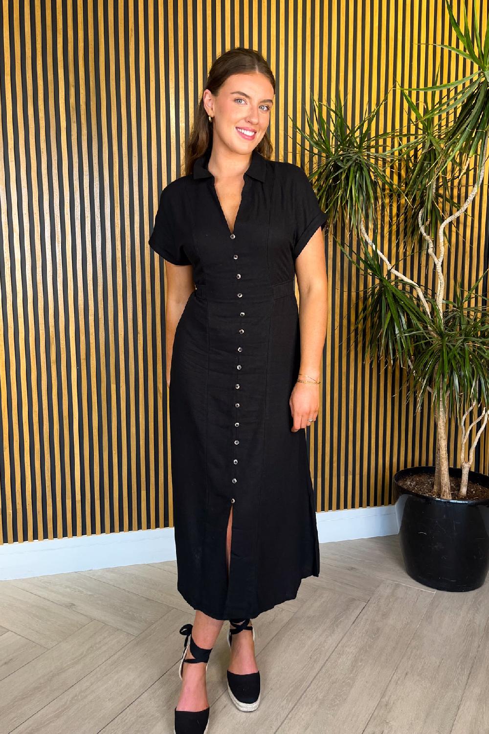 born Luca Black Midi Dress born Luca Black Midi Dress