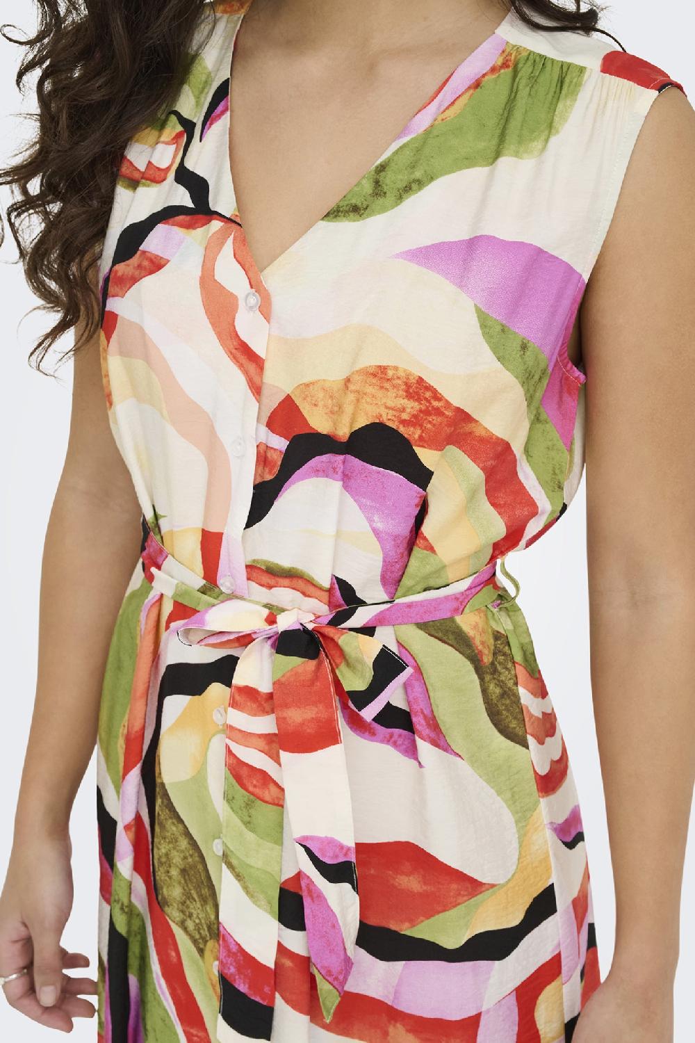 Born Lumi Multi Print Midi Dress
