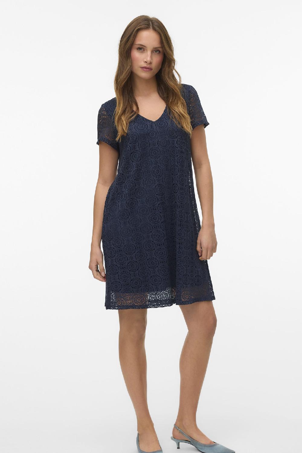 born Maya Navy Anglaise Dress