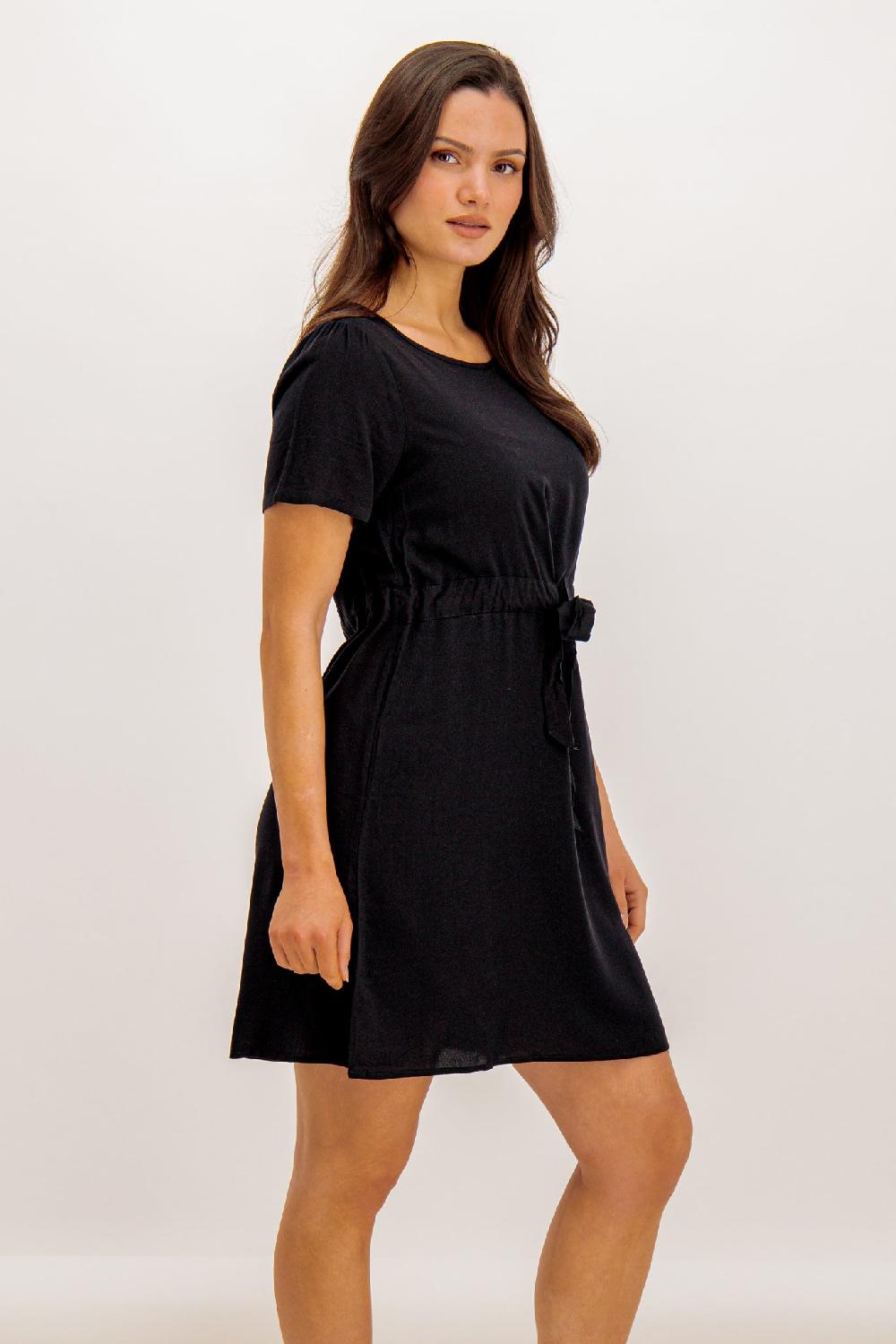 Born Nova Black Tie Waist Dress