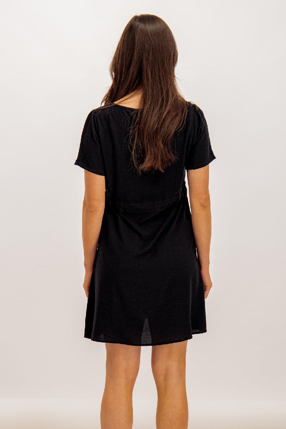 Born Nova Black Tie Waist Dress