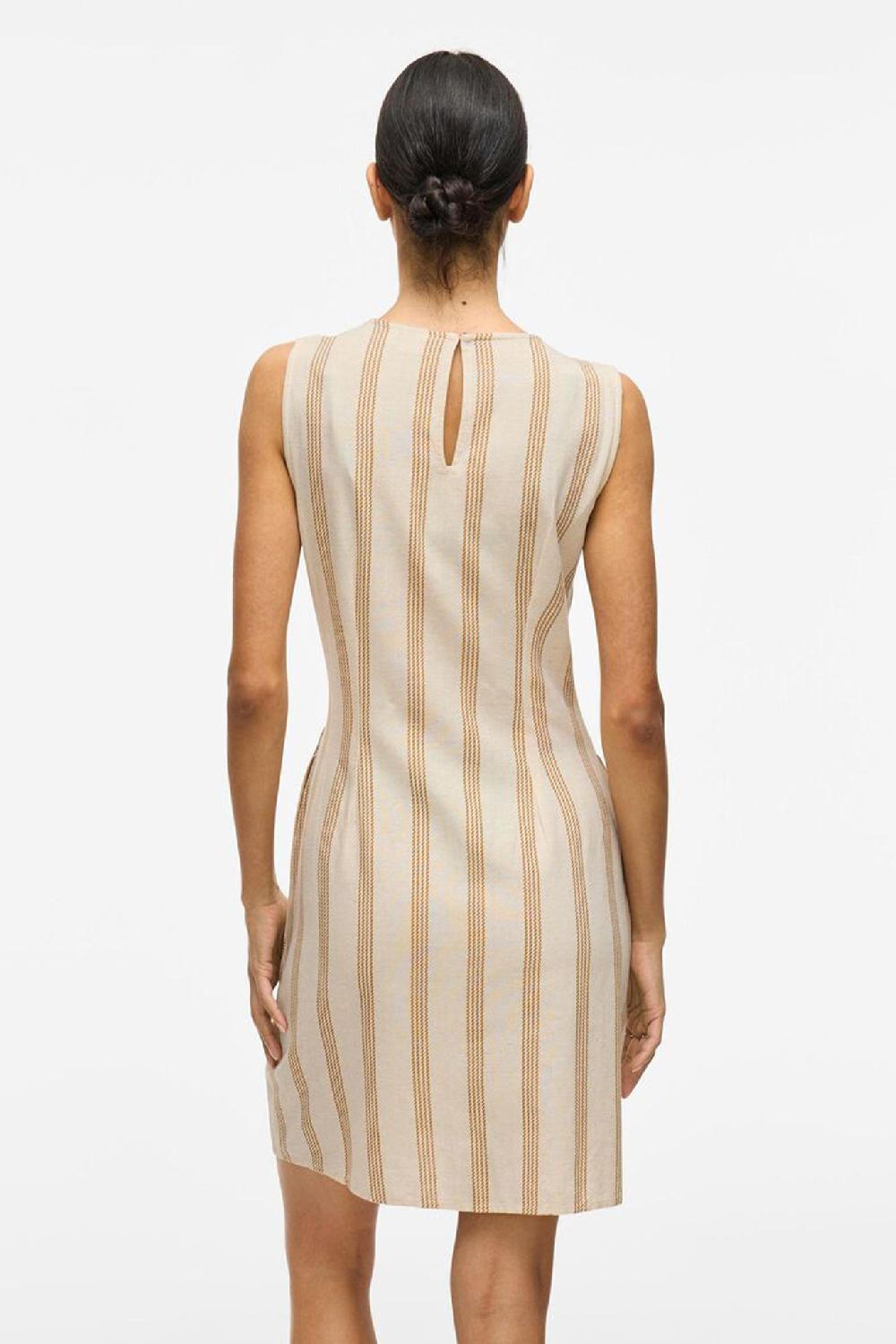 Born Prisilla Short Stripe Beige Shift Dress