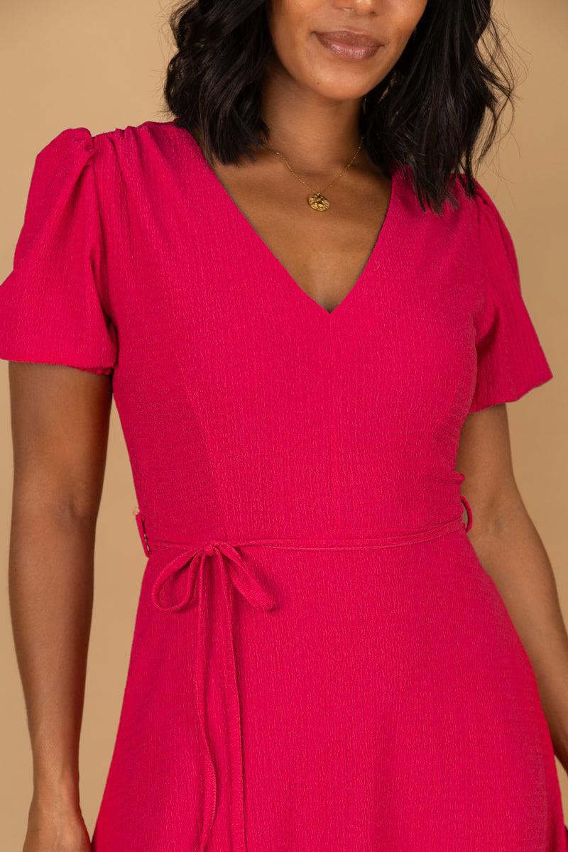 Born Roxy Cerise Pink Midi Dress