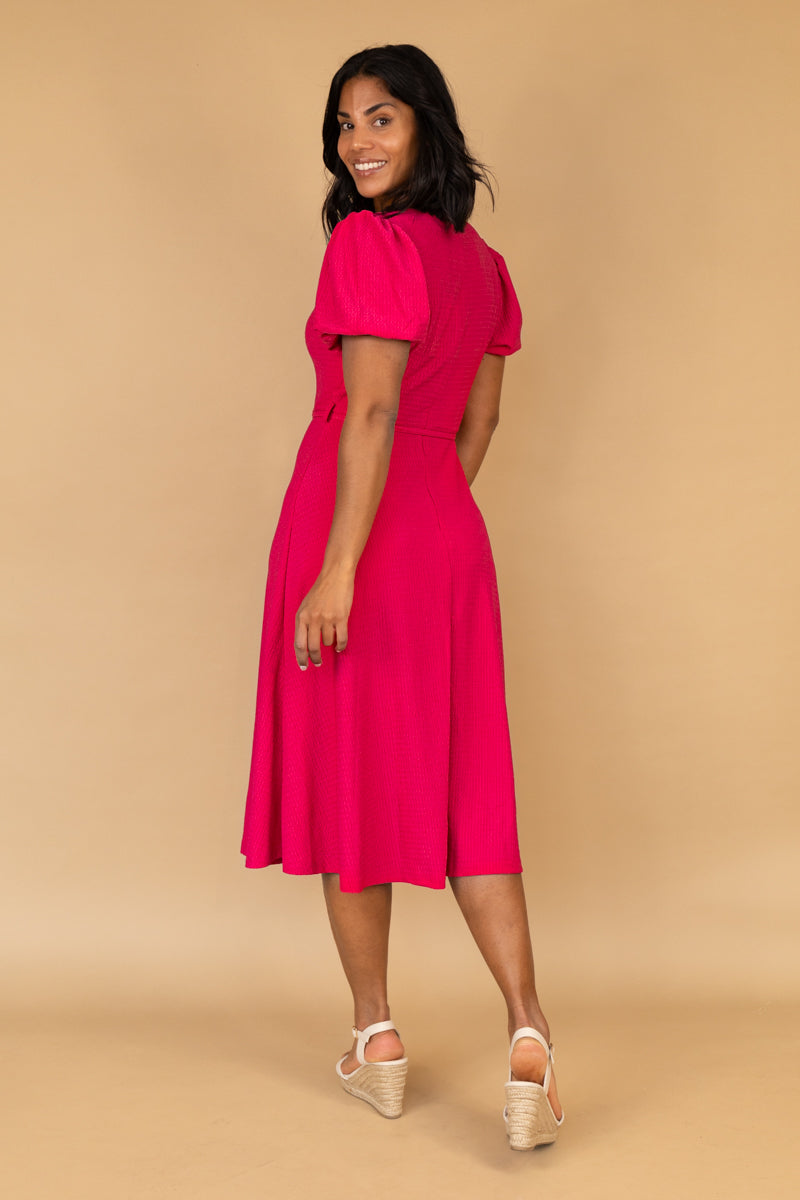 Born Roxy Cerise Pink Midi Dress