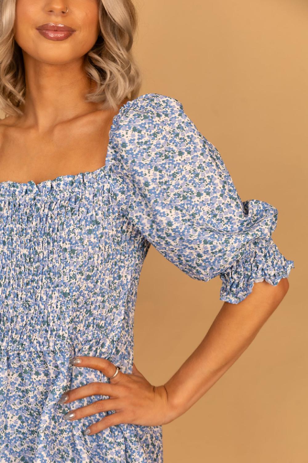 Born Sally Square Neck Ruched Mini Dress