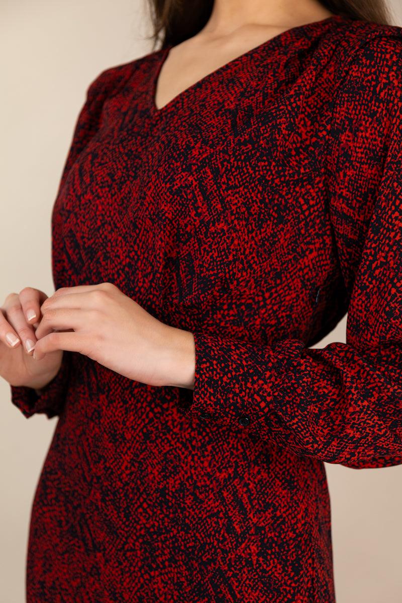 Born Shelly Life Red Snake Print Mini Dress