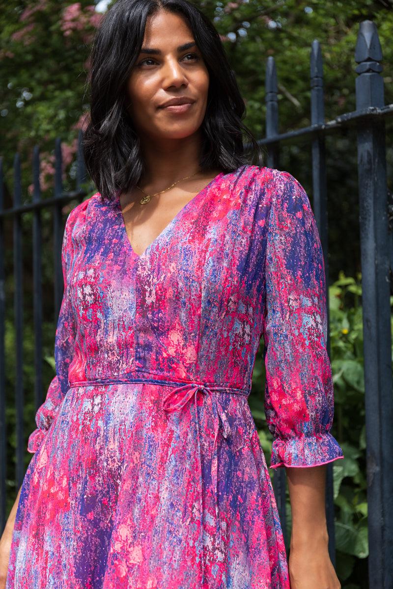 Born Soroya Pink & Purple Chiffon Dress