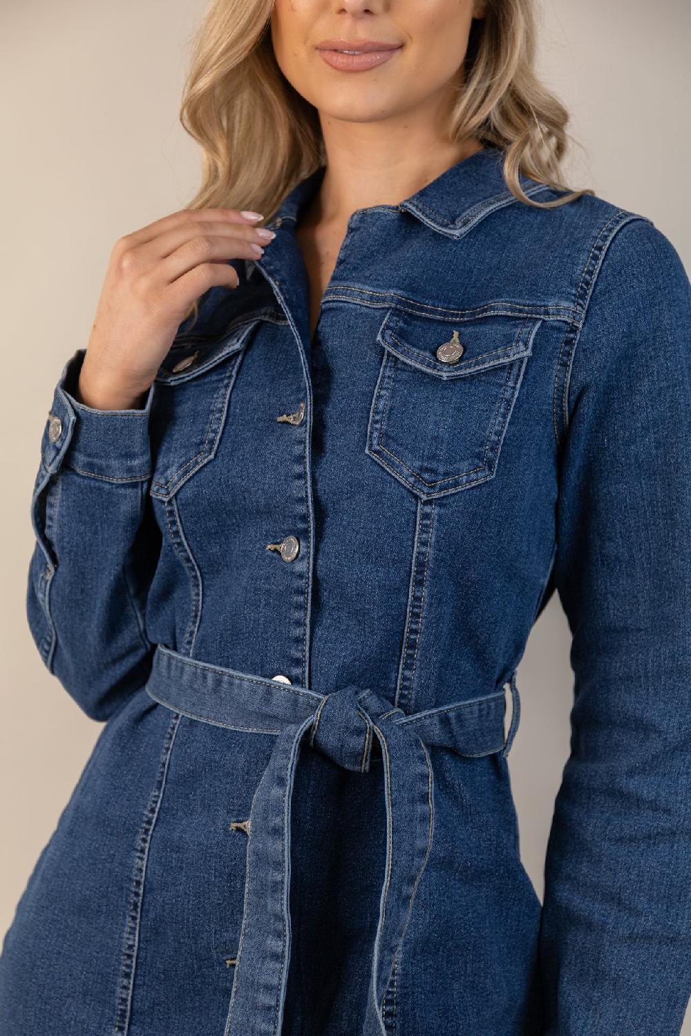 Born Telly Medium Blue Denim Shirt Dress