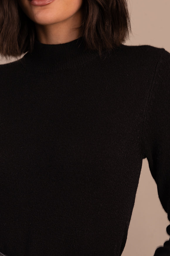 Born Viril Black Crew Neck Dress