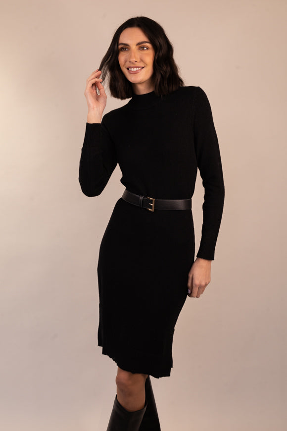 born Viril Black Crew Neck Dress