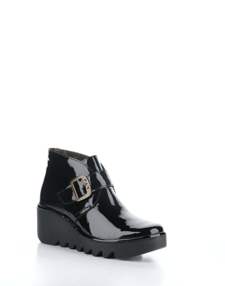 bos. & co. BIRT397FLY BLACK Round Toe Boots