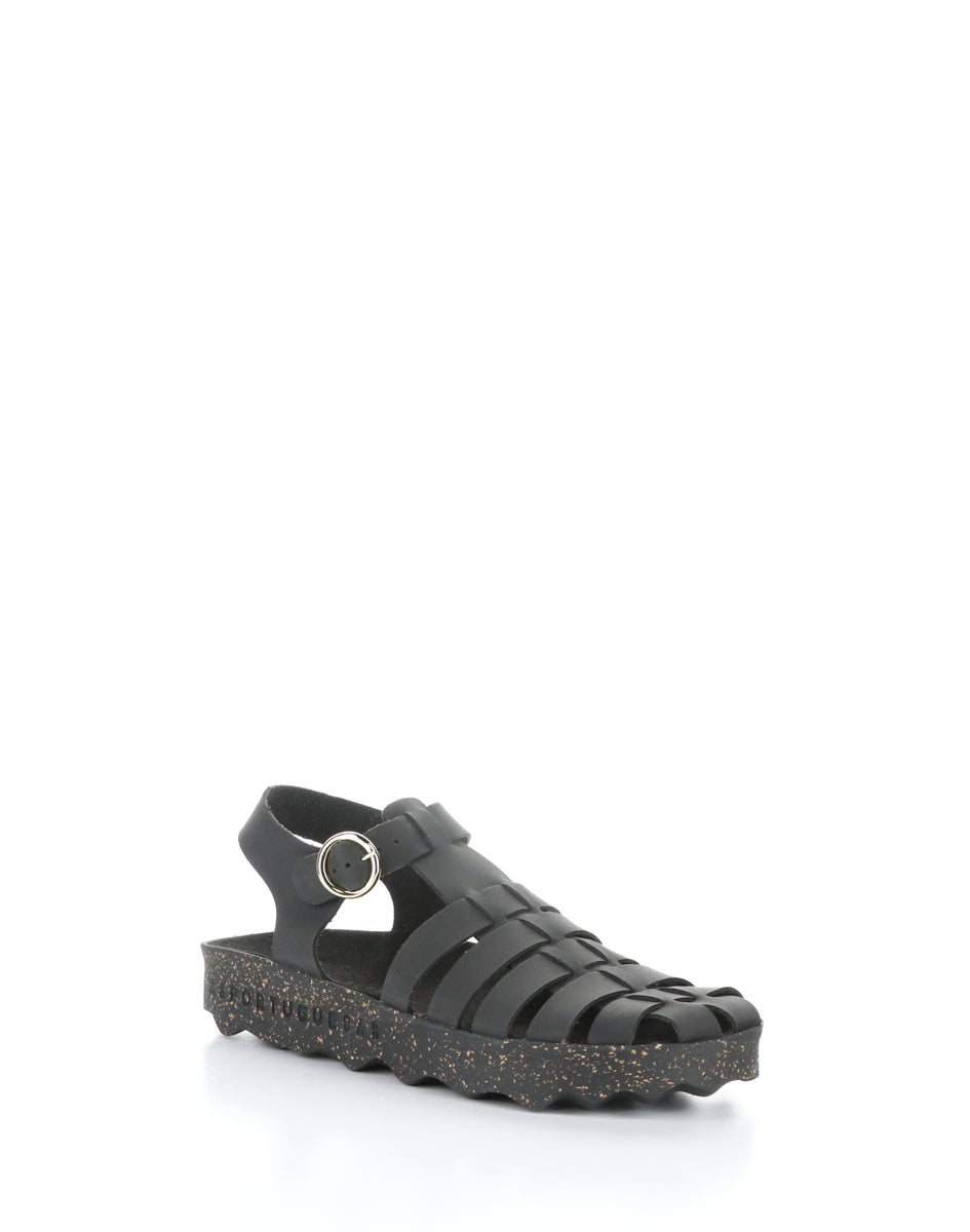 bos. & co. CALIX277ASP 000 BLACK Round Toe Sandals