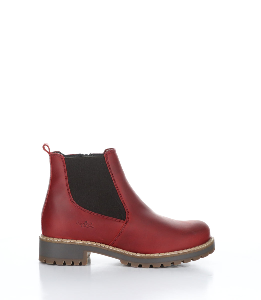Bos. & Co. CORRIN Red Zip Up Ankle Boots