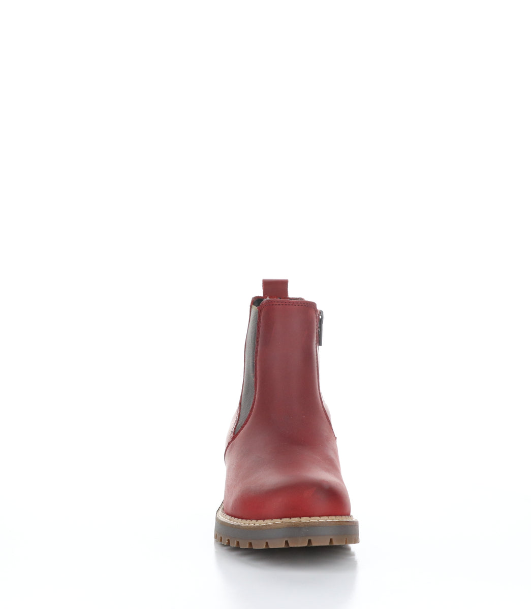 Bos. & Co. CORRIN Red Zip Up Ankle Boots