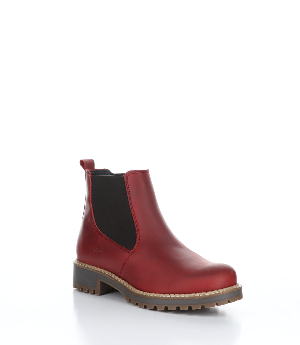 bos. & co. CORRIN Red Zip Up Ankle Boots