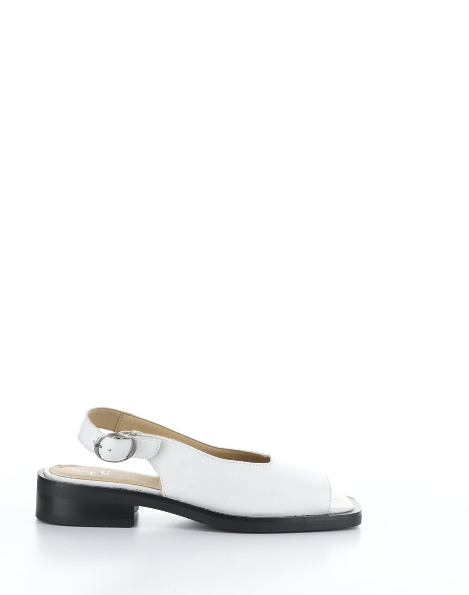 Bos. & Co. ELENA WHITE Square Toe Sandals