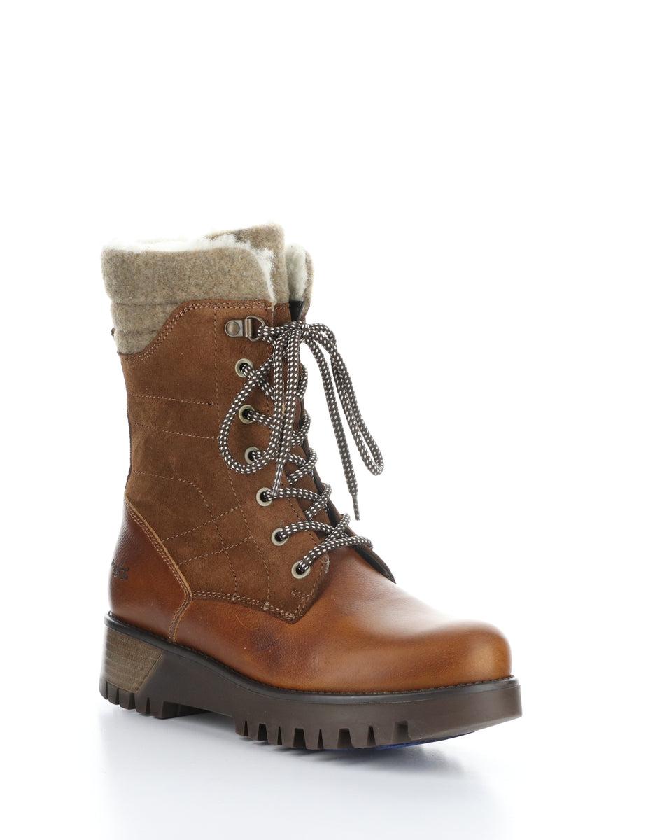 bos. & co. GALA PRIMA COGNAC/REDWOOD Round Toe Boots