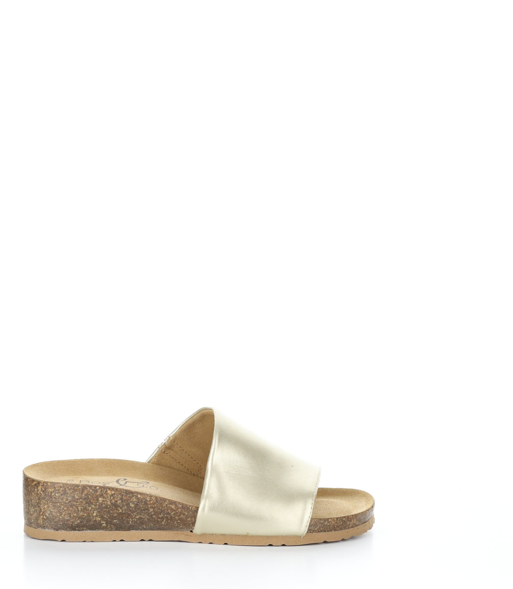 Bos. & Co. LUX GOLD Open Toe Mules