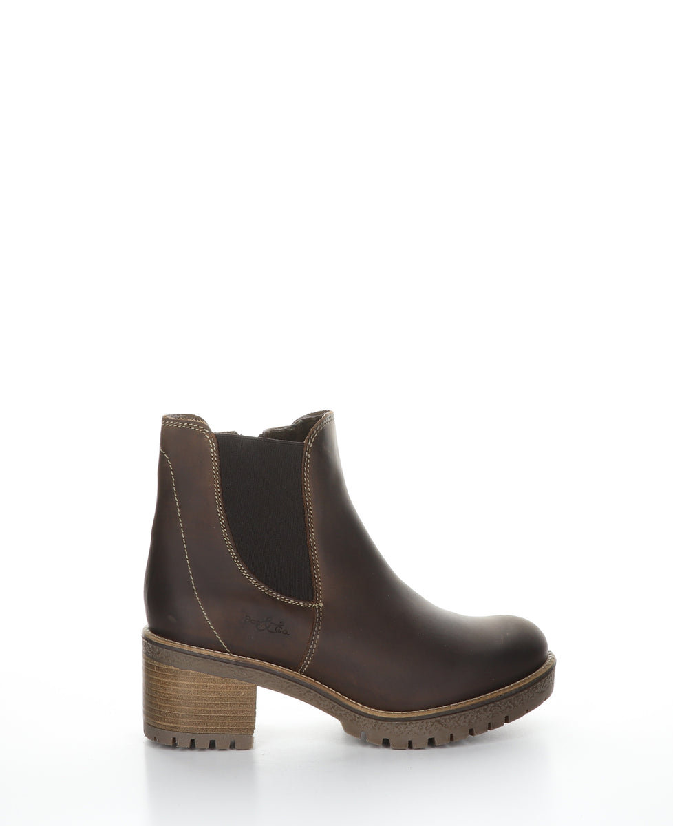 Bos. & Co. MASS Espresso/Dk Brn Zip Up Ankle Boots