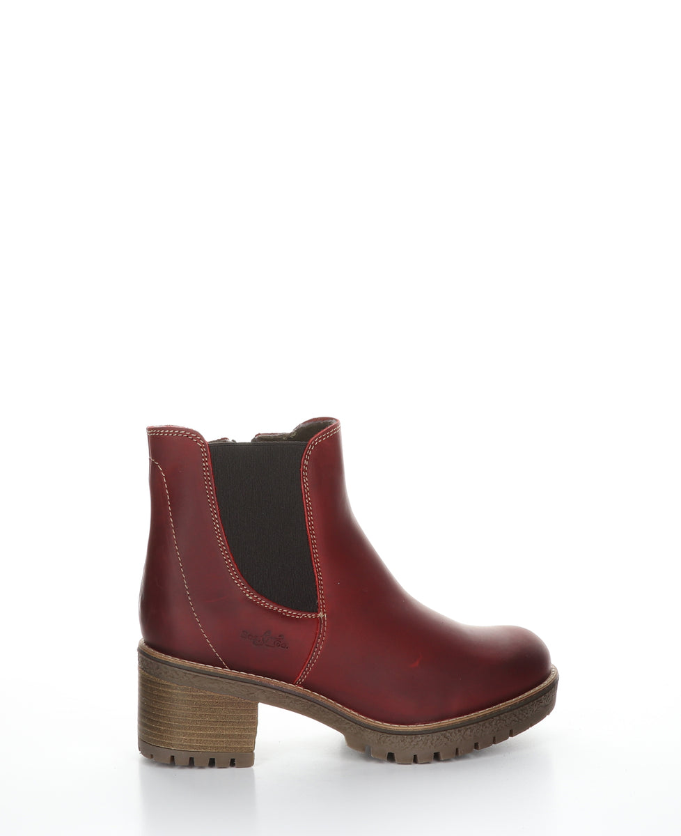 Bos. & Co. MASS Red Zip Up Ankle Boots