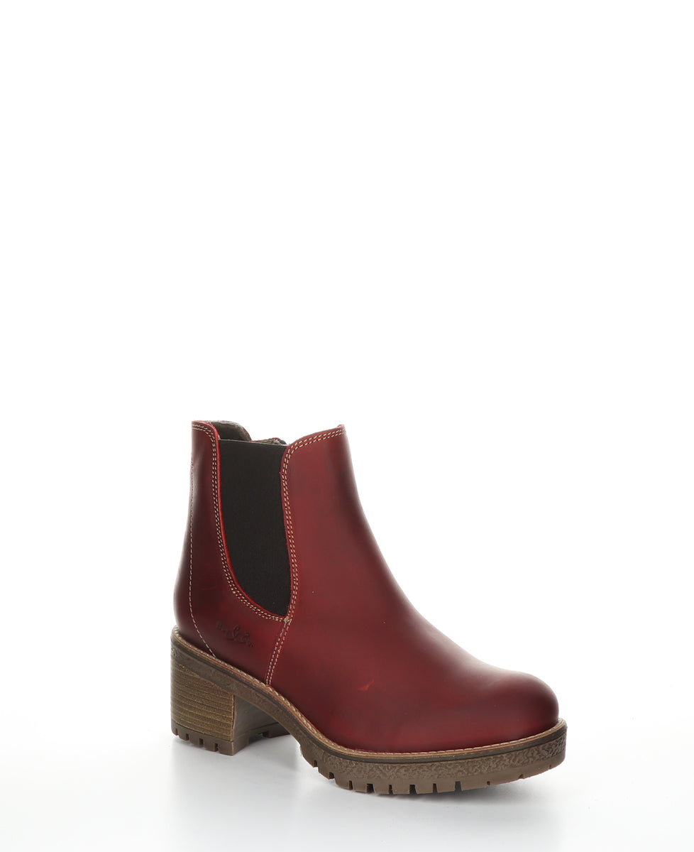 bos. & co. MASS Red Zip Up Ankle Boots
