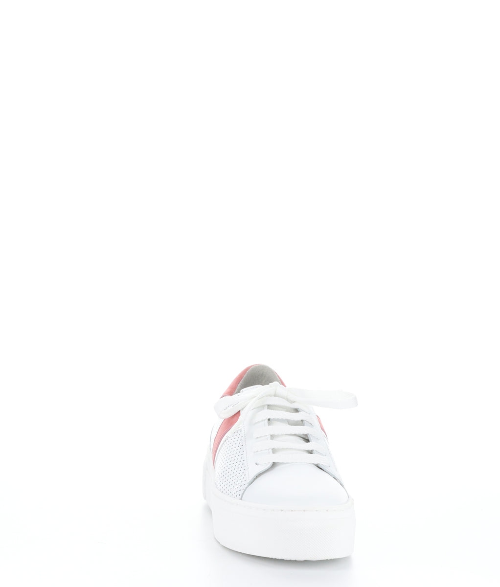 Bos. & Co. MONIC WHITE/SALMON/SILVER Lace-up Trainers