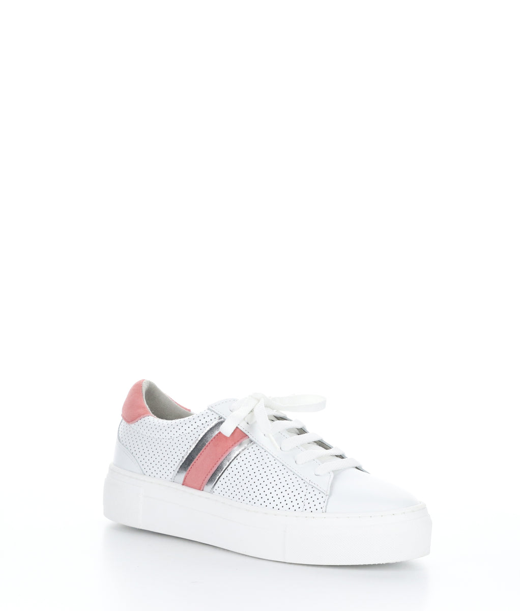 bos. & co. MONIC WHITE/SALMON/SILVER Lace-up Trainers