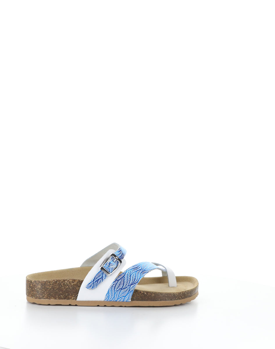 Bos. & Co. PARR BLUE WHITE Round Toe Sandals