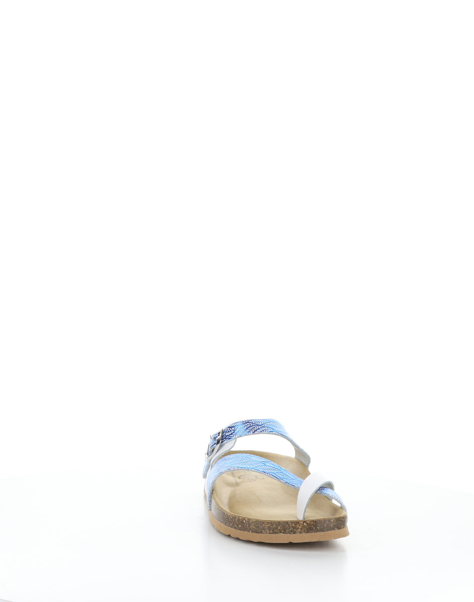 Bos. & Co. PARR BLUE WHITE Round Toe Sandals