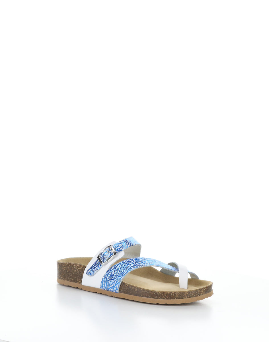 bos. & co. PARR BLUE WHITE Round Toe Sandals